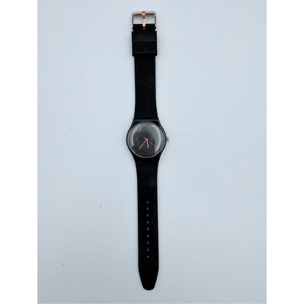 NWOT Sempre 36 Mens Black No Numerals Silicone Krippl Watch